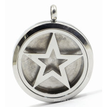 Pendentif Locket Five-Pointed Star Stainless Steel Purfume Diffuser Locket